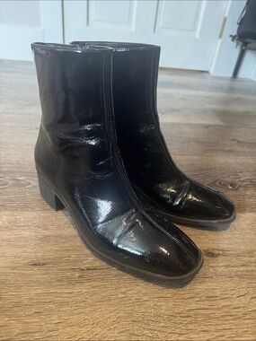 Worthington Black Patent Ankle Booties